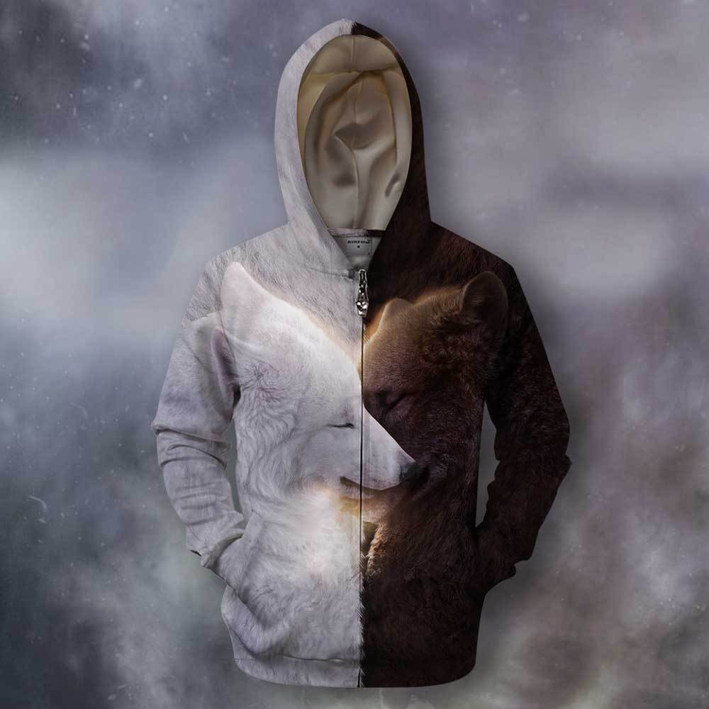 3D All Over Print Beautiful wolf Hoodie-Apparel-HD09-Zipped Hoodie-S-Vibe Cosy™