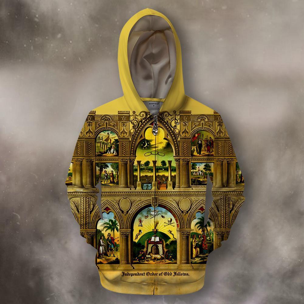 3D All Over Print Odd Fellows History Hoodie-Apparel-HD09-Zipped Hoodie-S-Vibe Cosy™