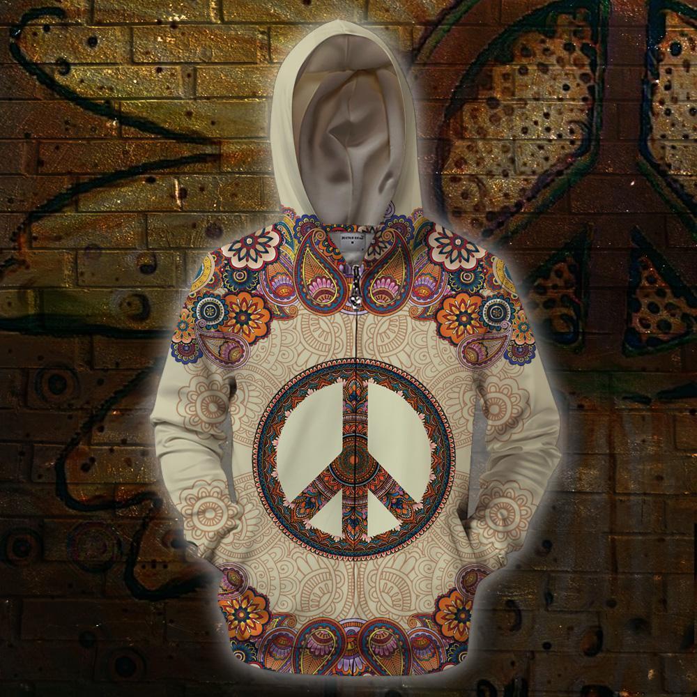 3D All Over Print Hippie Hoodie-Apparel-HD09-Zipped Hoodie-S-Vibe Cosy™