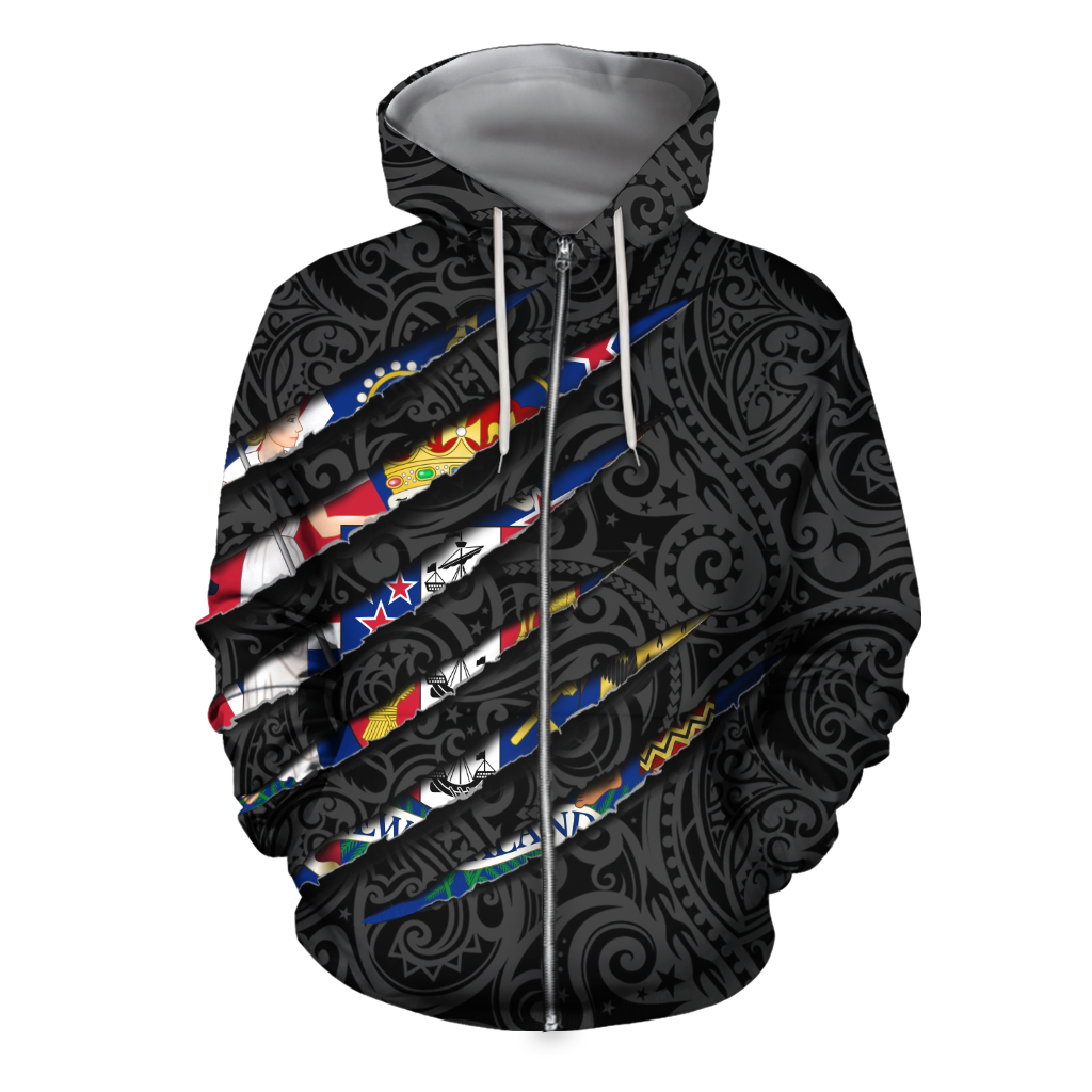 New Zealand All Over Hoodie - Scratch Style HC2801-Apparel-Huyencass-ZIPPED HOODIE-S-Vibe Cosy™