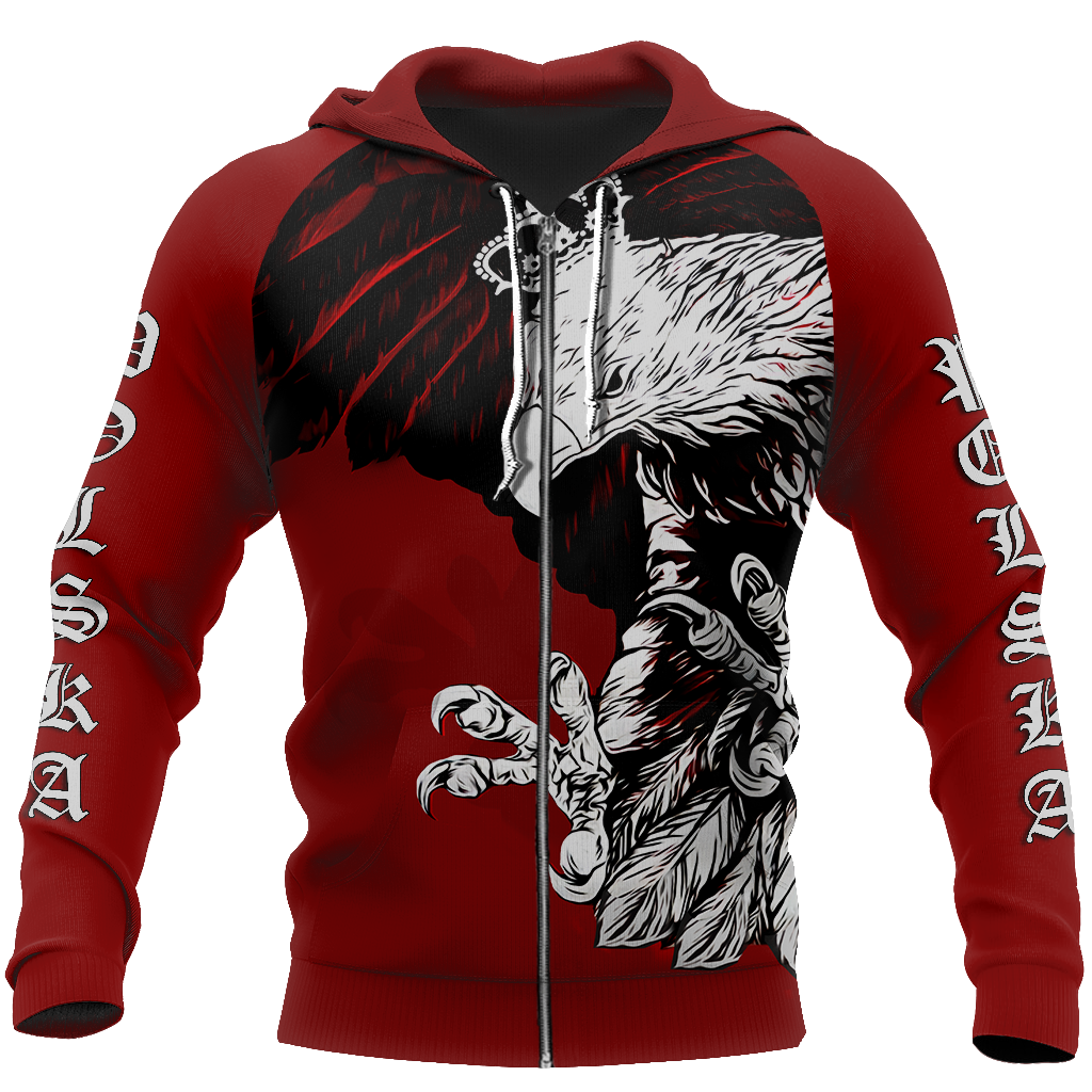 Polish Eagle Hoodie NVD1284-Apparel-Dung Van-Zipped Hoodie-S-Vibe Cosy™