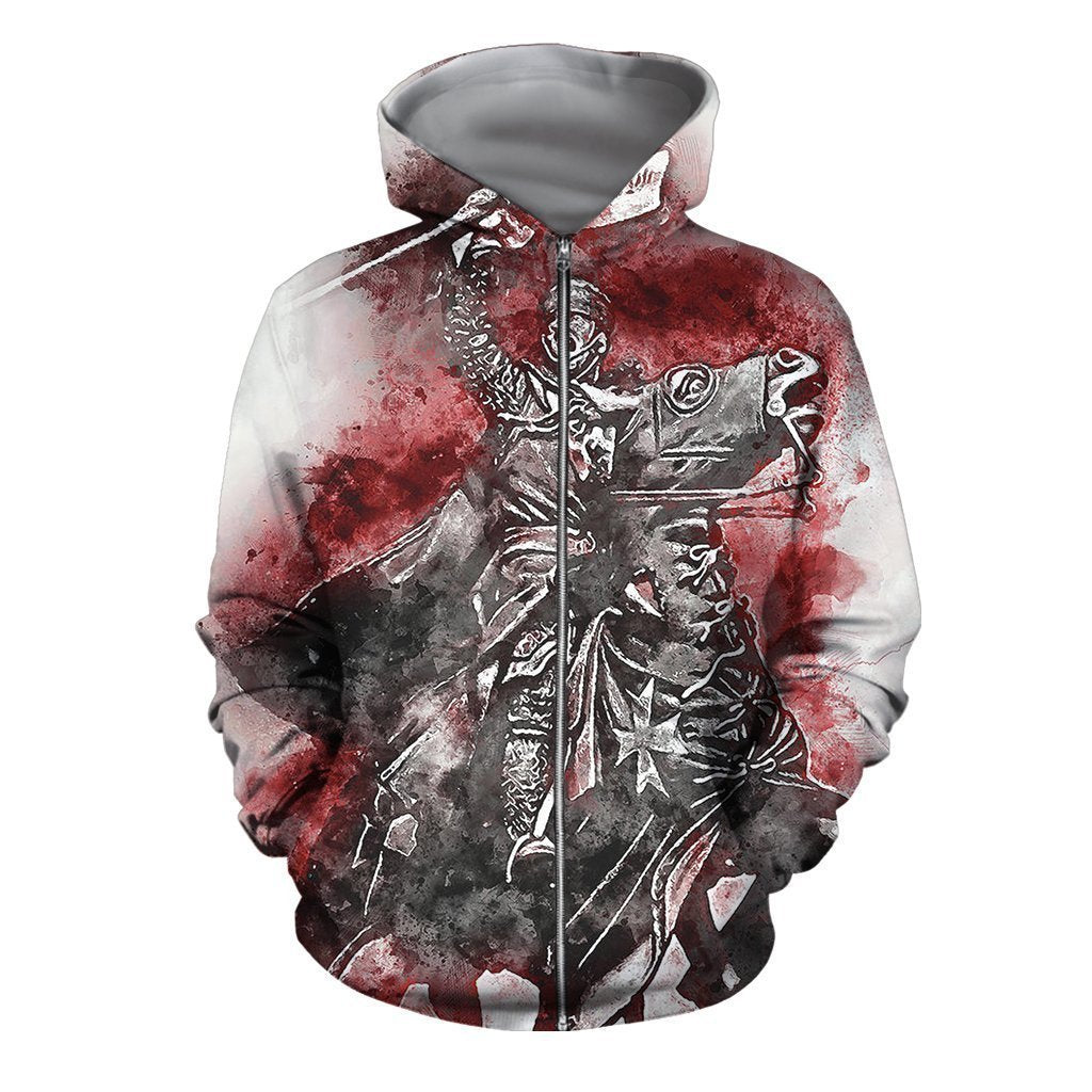 3D All Over Printed Templar Shirts-Apparel-HP Arts-ZIPPED HOODIE-S-Vibe Cosy™