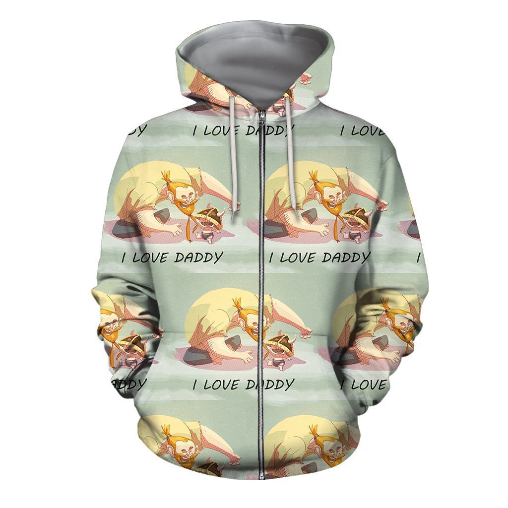 3D All Over Print Son Dad Hero Hoodie-Apparel-Khanh Arts-Zipped Hoodie-S-Vibe Cosy™
