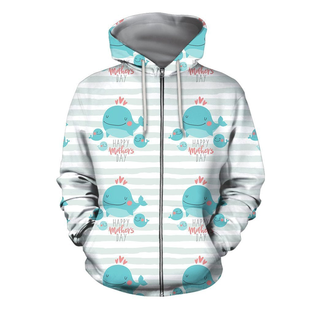 3D All Over Best Mom Dolphin Hoodie-Apparel-Khanh Arts-Zipped Hoodie-S-Vibe Cosy™