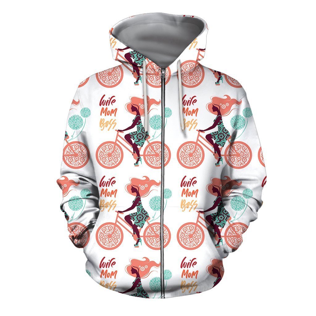 3D All Over Wife Mom Boss Hoodie-Apparel-Khanh Arts-Zipped Hoodie-S-Vibe Cosy™