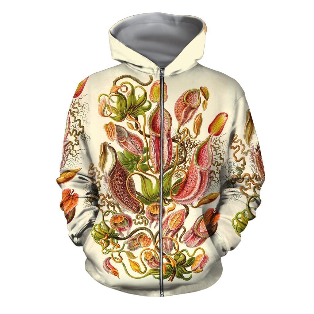 3D All Over Printed Carnivorous Plants Shirts And Shorts-Apparel-HP Arts-ZIPPED HOODIE-S-Vibe Cosy™