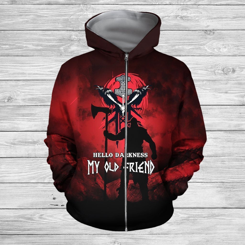 3D Printed Vikings Raider Clothes-Apparel-HP Arts-ZIPPED HOODIE-S-Vibe Cosy™