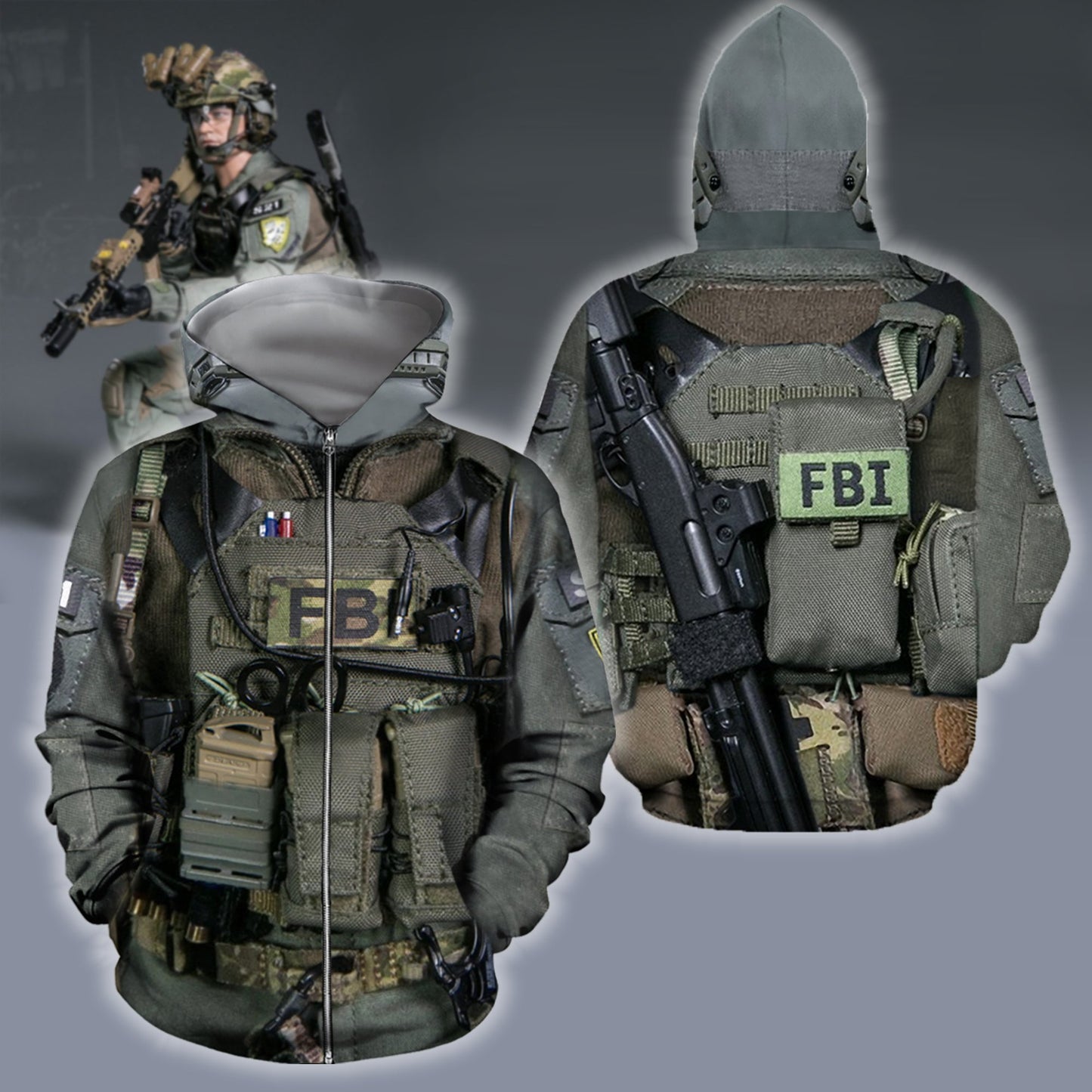 3D All Over Printed U.S FBI Team-Apparel-HP Arts-ZIPPED HOODIE-S-Vibe Cosy™