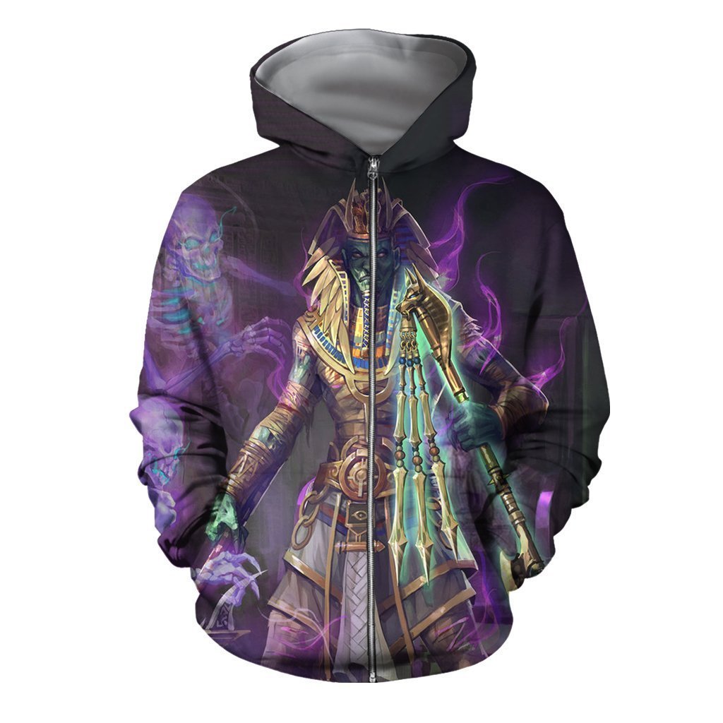 3D All Over Print Osiris Egyptian God Hoodie-Apparel-Khanh Arts-Zipped Hoodie-S-Vibe Cosy™