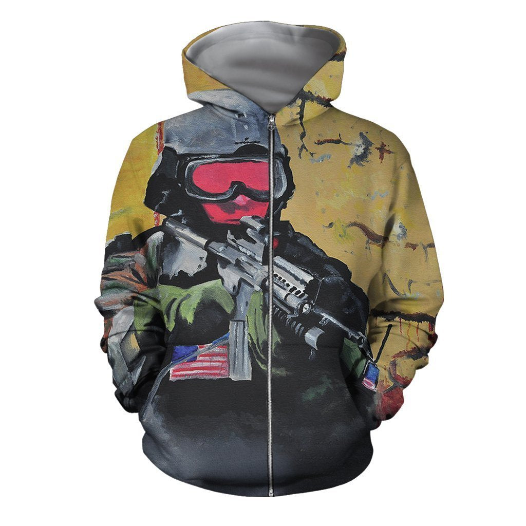 All Over Printed How to Fire a Rifle Shirts-Apparel-HP Arts-ZIPPED HOODIE-S-Vibe Cosy™
