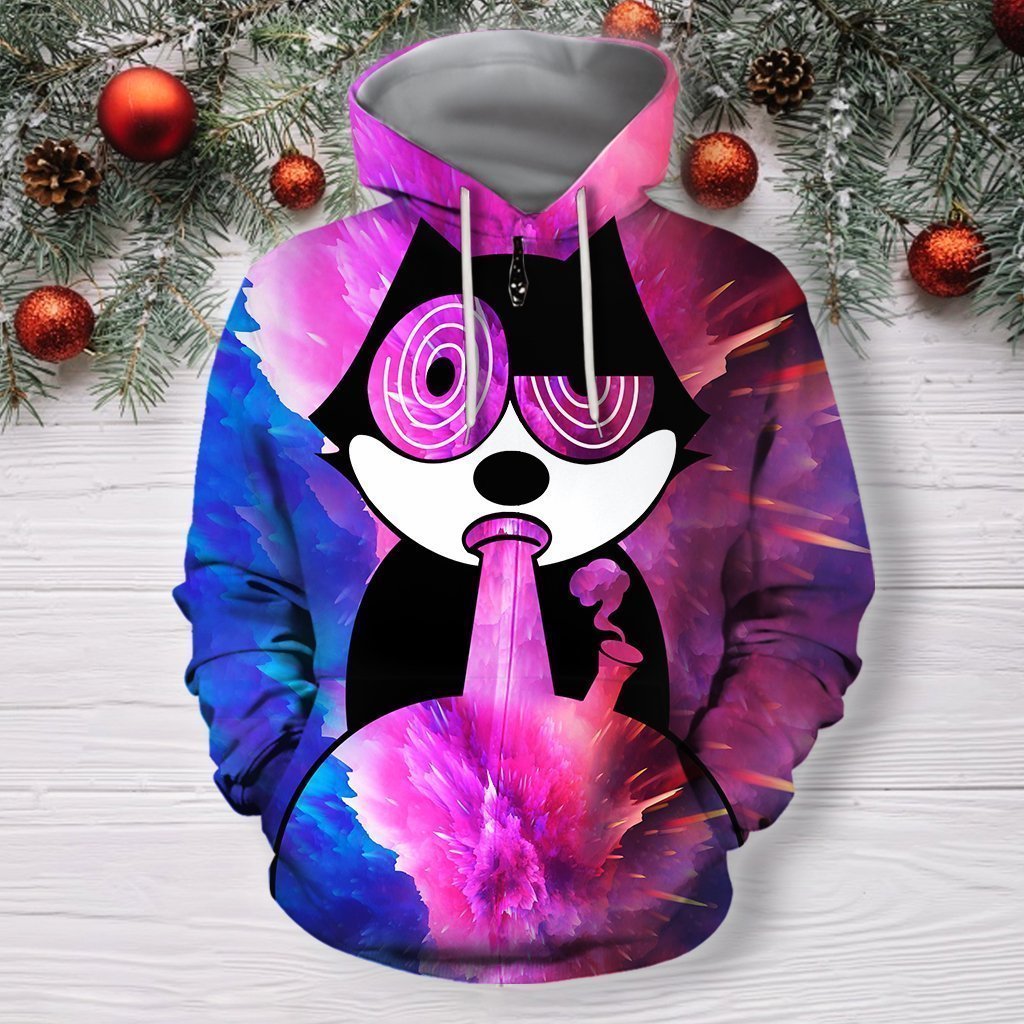 3D All Over Print Gato Felix Hoodie-Apparel-RoosterArt-Zip Hoodie-S-Vibe Cosy™