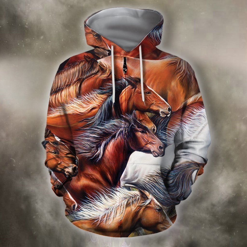 3D All Over Printing Horses Running Shirt-Apparel-Phaethon-Zip-S-Vibe Cosy™