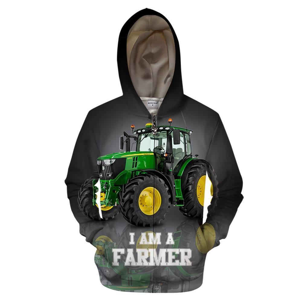 Beautiful Green Tractor Hoodie-Apparel-HD09-Zipped Hoodie-S-Vibe Cosy™