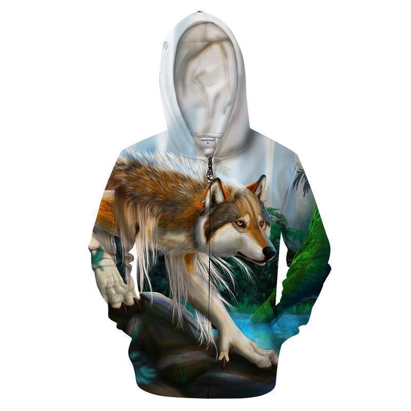 3D All Over Print Animals Wolves Hoodie-Apparel-Phaethon-Zip-S-Vibe Cosy™