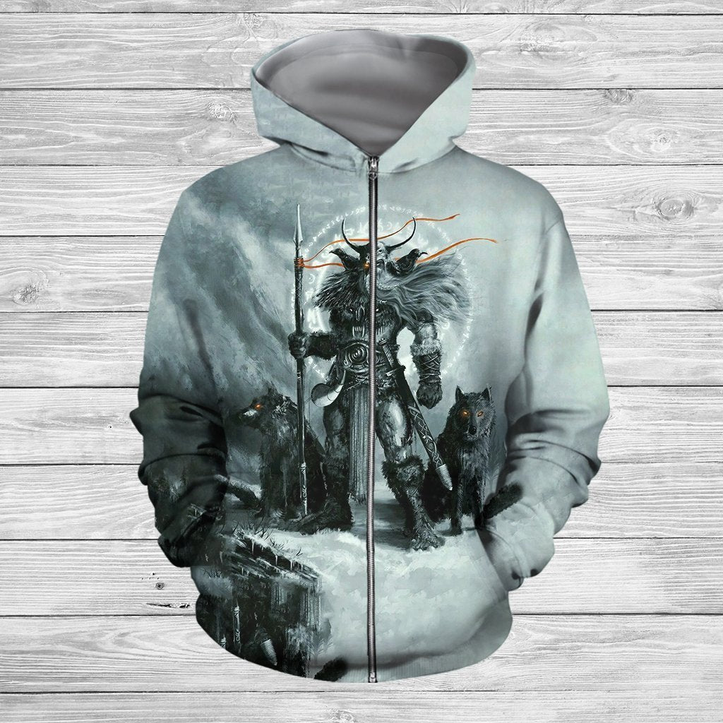 3D All Over Printed Viking T-shirt-Apparel-HP Arts-ZIPPED HOODIE-S-Vibe Cosy™