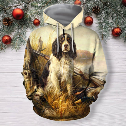 3D All Over Print Hunting Dog Duck Hoodie-Apparel-Phaethon-Zipped Hoodie-S-Vibe Cosy™