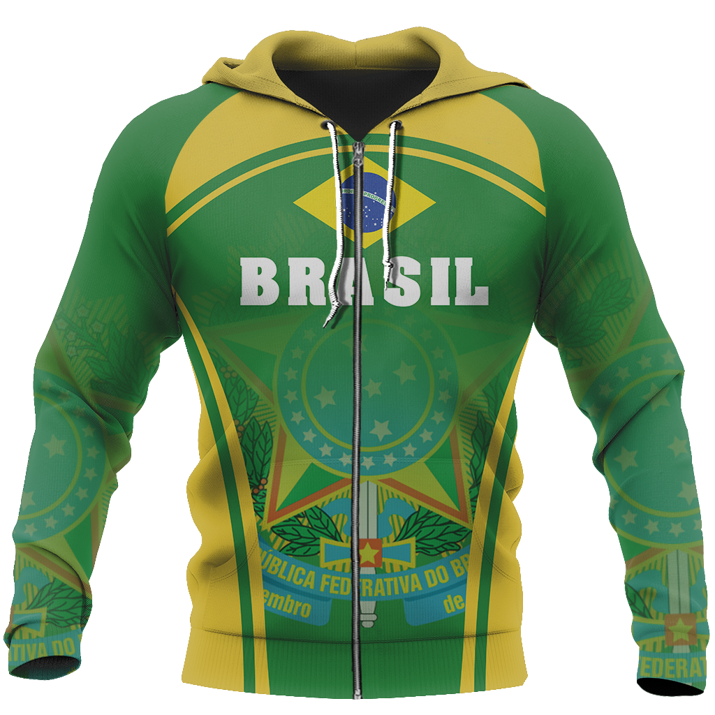 Brasil Hoodie - Sport Style-Apparel-Phaethon-Zipped Hoodie-S-Vibe Cosy™