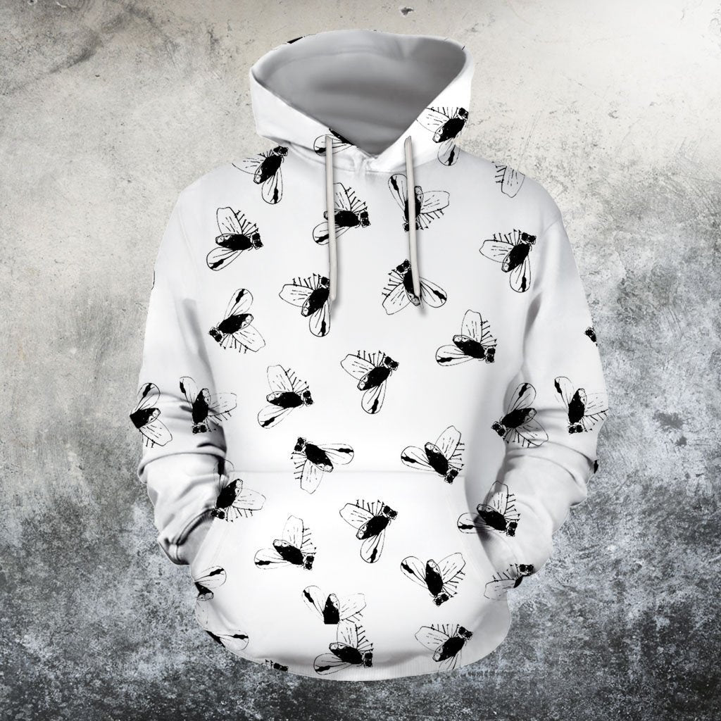 All Over Printed Flies Hoodie-Apparel-GP Art-Hoodie-S-Vibe Cosy™