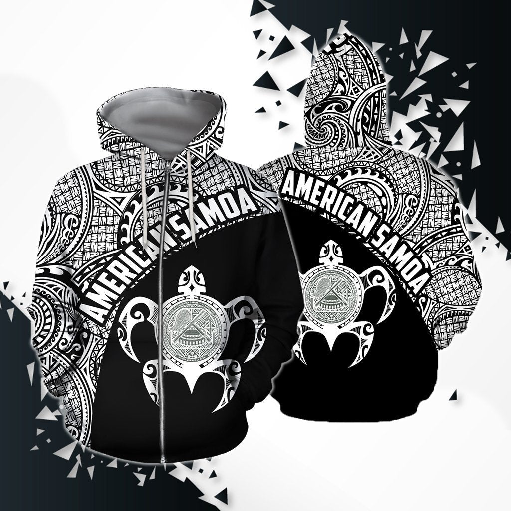 American Samoa Hoodie - White H9-Apparel-Phaethon-Zipped Hoodie-S-Vibe Cosy™