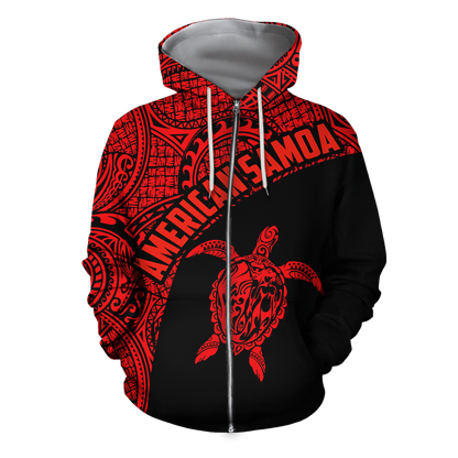 American Samoa Polynesian Hoodie - Red PL-Apparel-PL8386-Hoodie-S-Vibe Cosy™