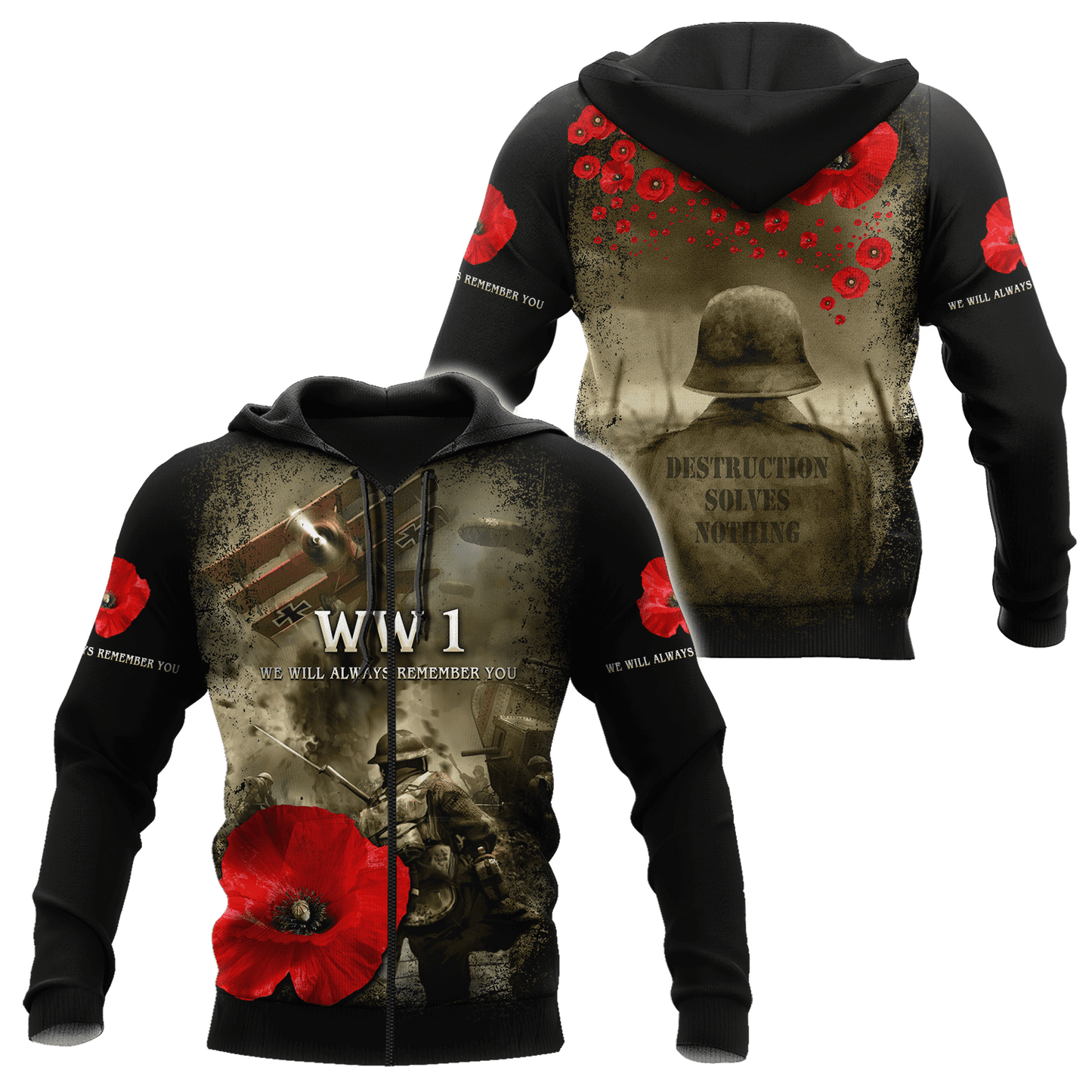 Remembrance Day Lest We Forget 3D All Over Printed Unisex Shirts