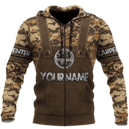 Premium Custome Name Carpenter 3D All Over Printed Unisex Shirts