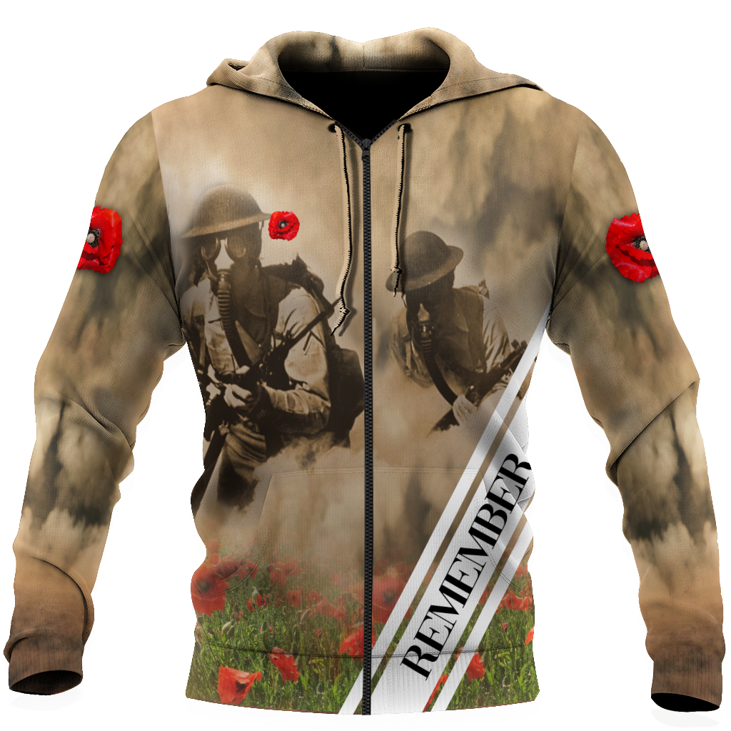 Remembrance Day Lest We Forget 3D All Over Printed Unisex Shirts
