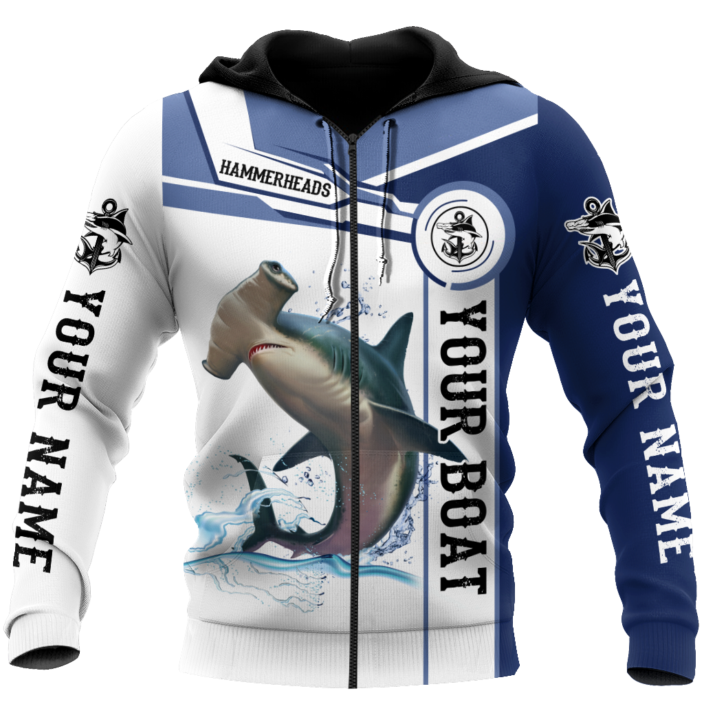 Custom name Hammerhead shark fishing team Catch and Release 3D Design print shirts