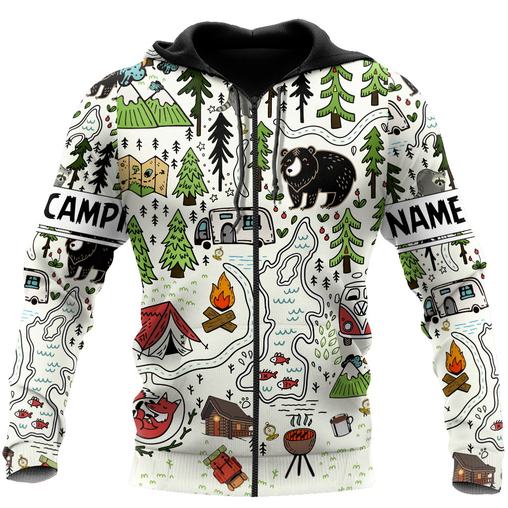Camping 3D All Over Printed Unisex Shirts Camp Maps