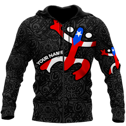 Custom Name Taino Tattoo Puerto Rico Hoodie For Men And Women MH16032106