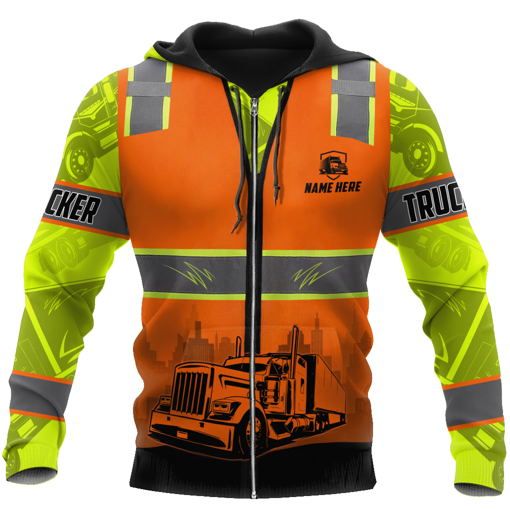 Persionalized Hoodie Trucker Safety 3D All Over Printed Shirts