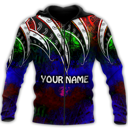 Amazing Polynesian Tattoo And Color Personalized Unisex Deluxe Hoodie ML