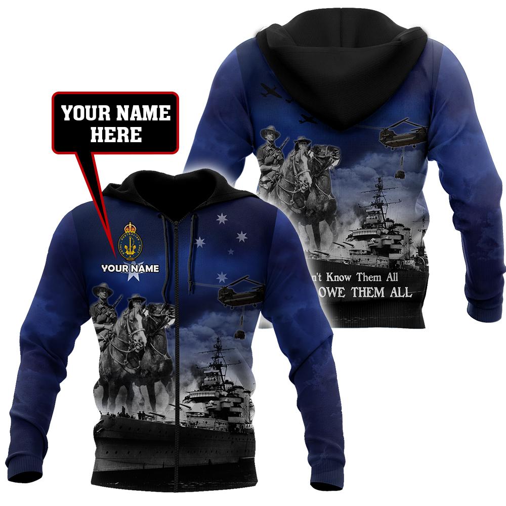Personalized Royal Australian Navy Anzac Day 3D Printed Unisex Shirts TN AM01042102