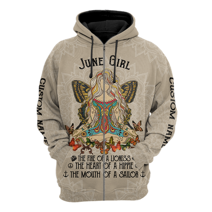 June Girl Hippie Customize Name 3D All Over Printed Shirts For Women TR1112209