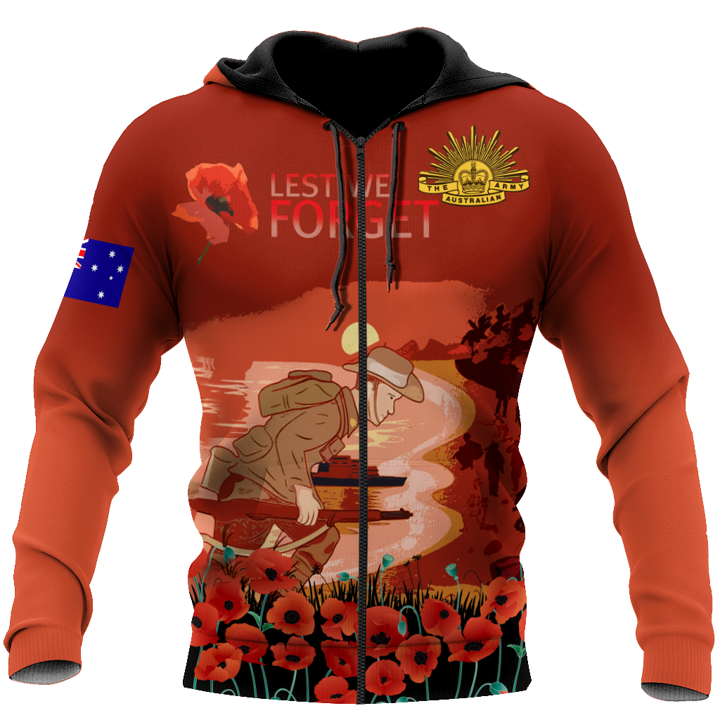 Premium Unisex Hoodie Remember Anzac Day ML PD25022101