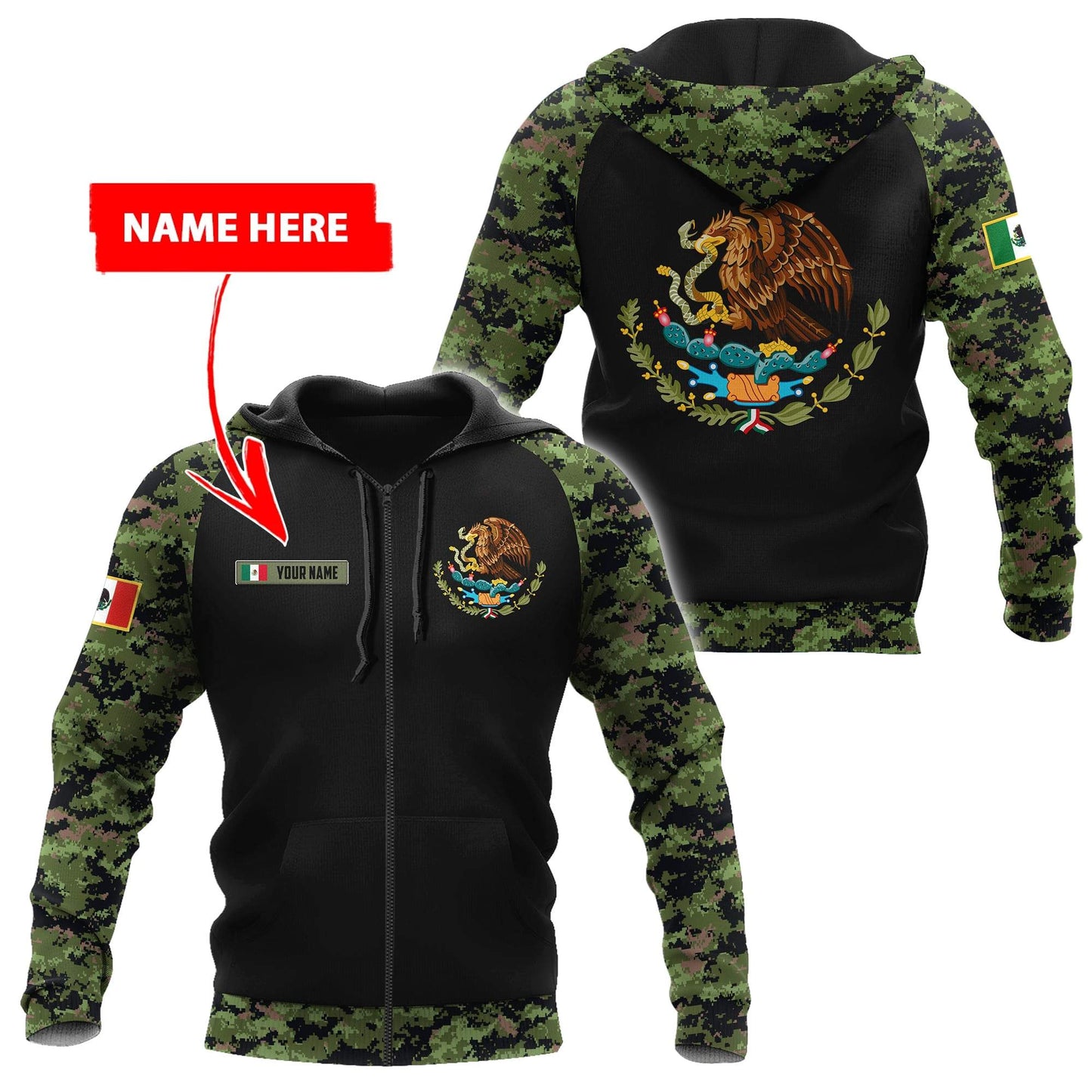 Mexico Coat Of Arms 3D All Over Printed Shirts