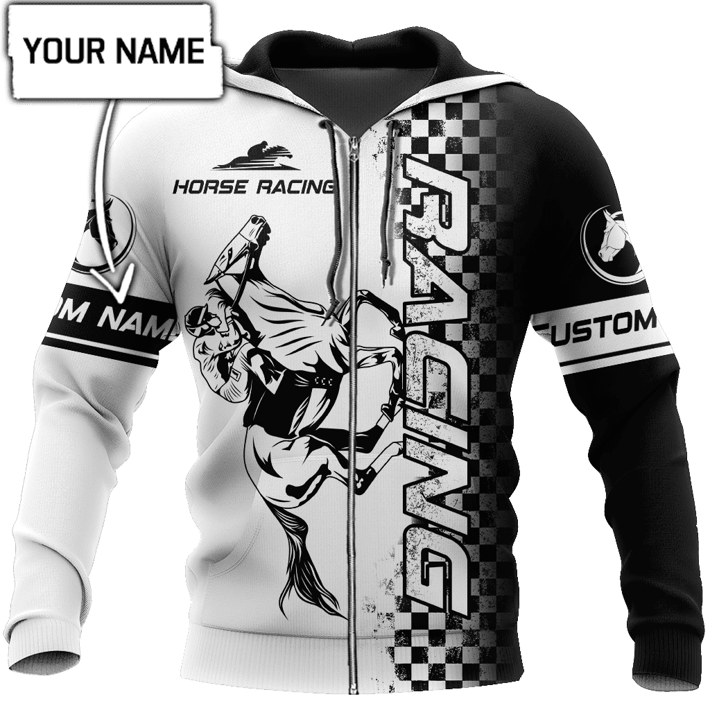 Personalized Name Horse Racing Black 3D All Over Printed Unisex Shirts DD24042102