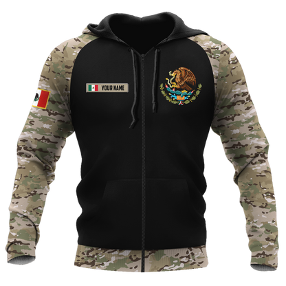 Mexico Coat Of Arms no02 Personalized Name 3D Unisex Hoodie