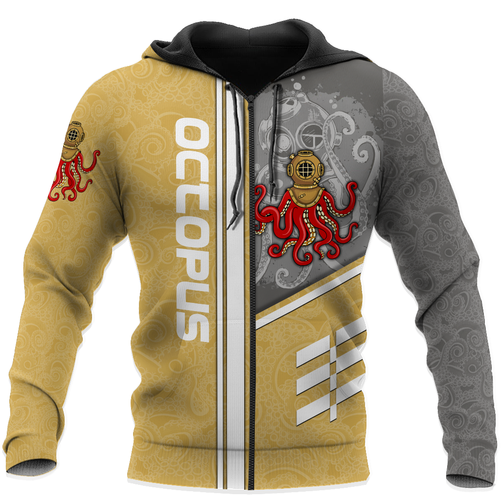 Premium Unisex Hoodie Octopus Driver Helmet ML