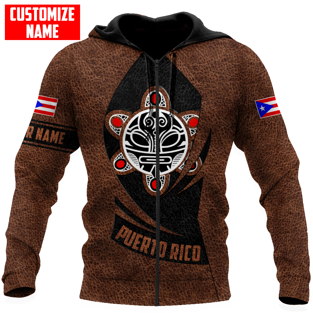 Customize Name Taino Tattoo Puerto Rico 3D All Over Printed Unisex Shirts