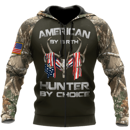 American By Birth Hunter By Choice 3D All Over Printed Unisex Shirts