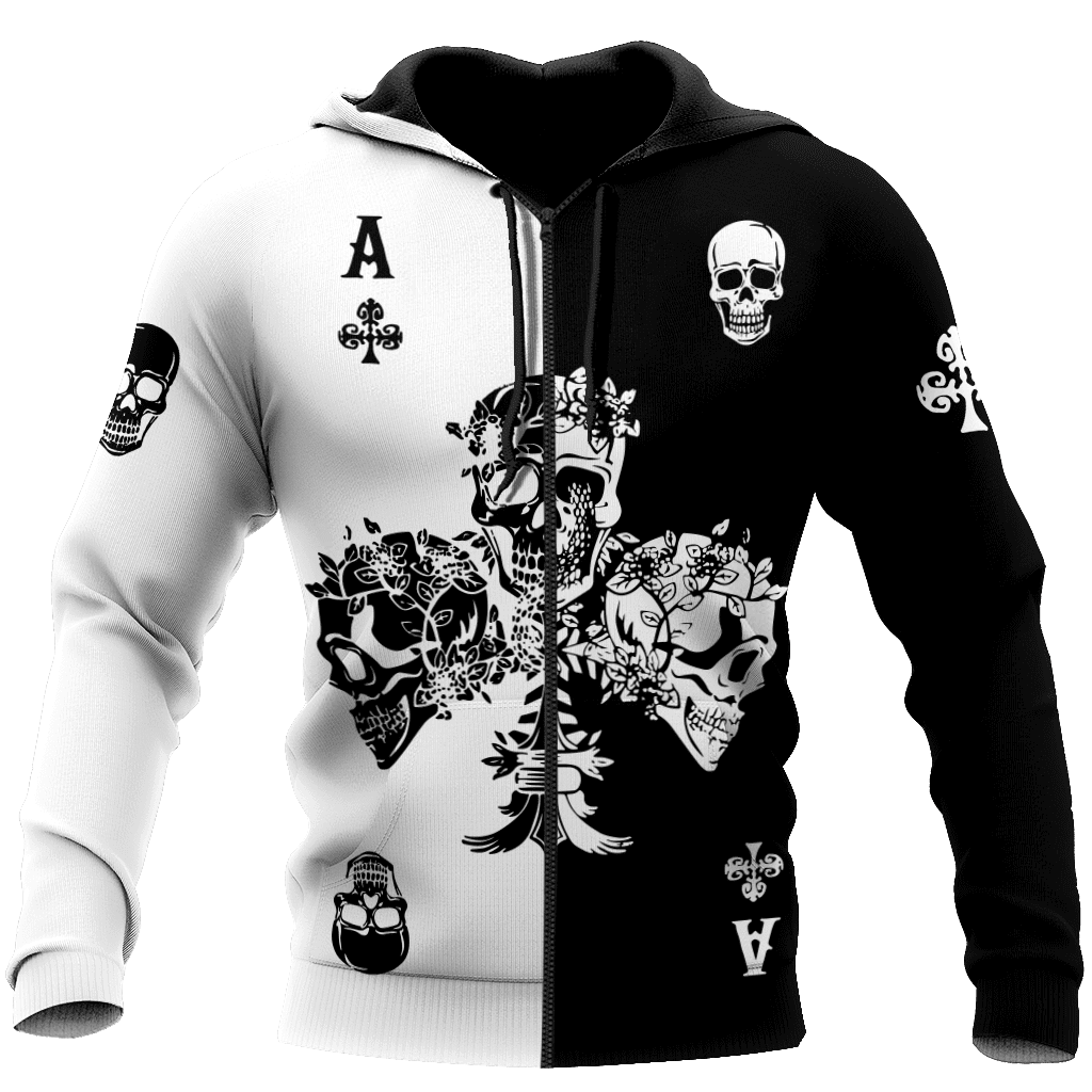Ace Ckub Skull Gothic Art 3D All Over Printed Unisex Shirts