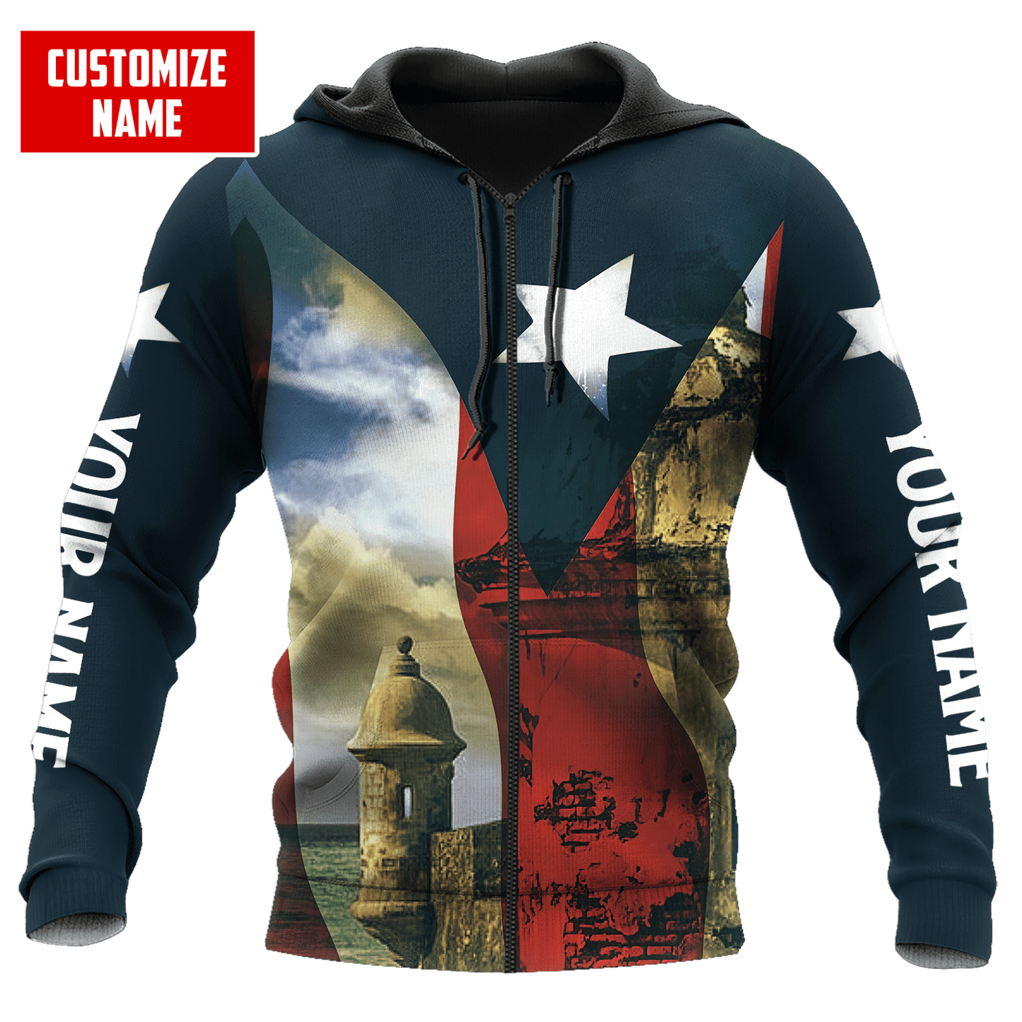 Customize Name Puerto Rico 3D All Over Printed Unisex Shirts