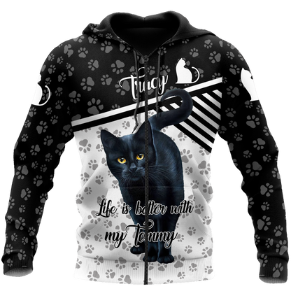 Customize Name Black Cat Hoodie For Men And Women JJ06022103
