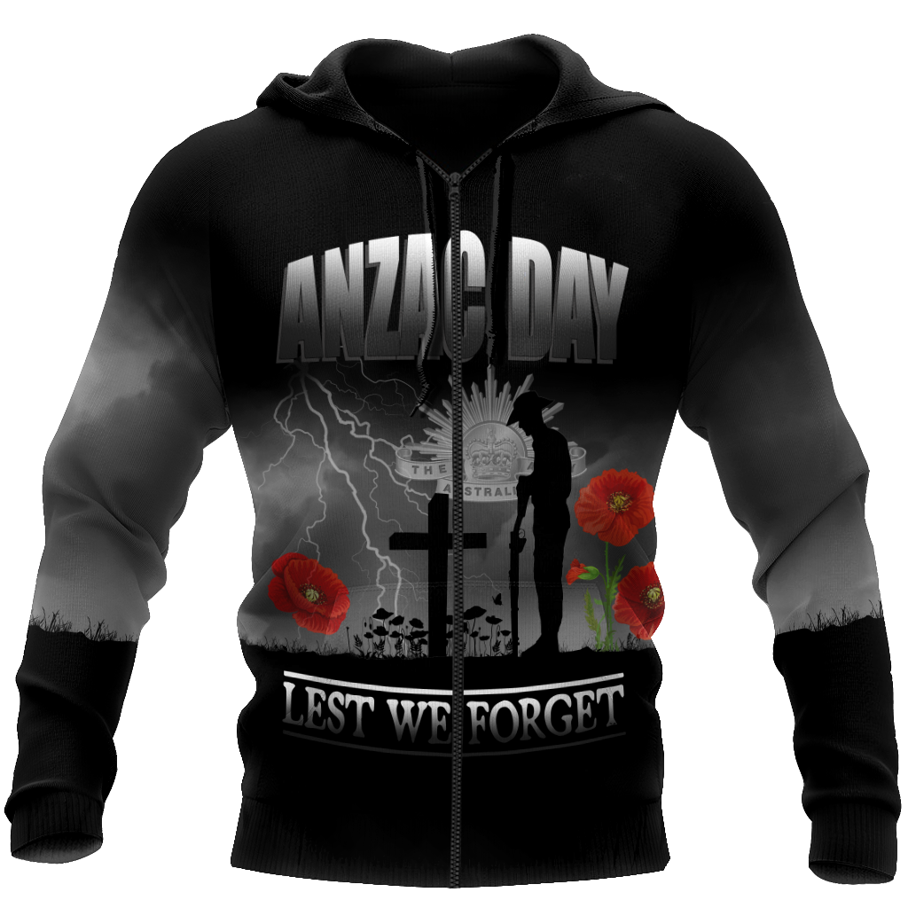 Remember Anzac Day Premium Unisex Hoodie ML
