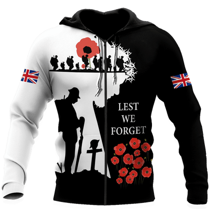 Remembrance Day Lest We Forget 3D All Over Printed Unisex Shirts
