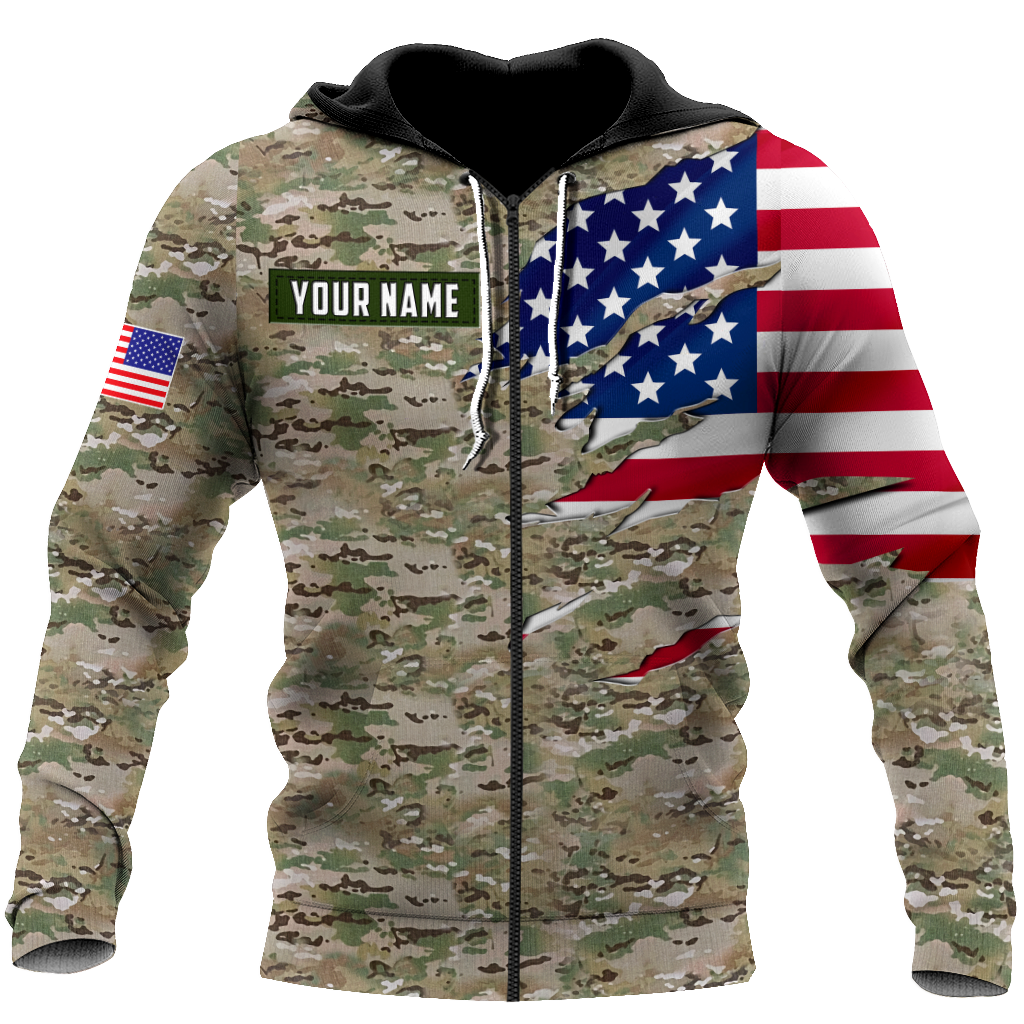 Remembrance The United States Camo Soldier 3D print shirts