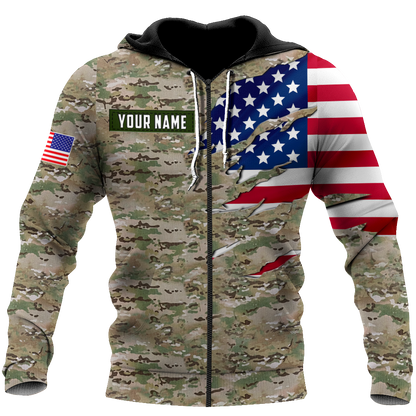 Remembrance The United States Camo Soldier 3D print shirts