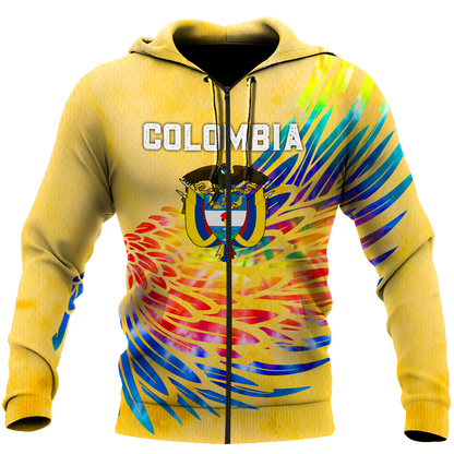 Colombia Coat Of Arms Tie Dye Hoodie