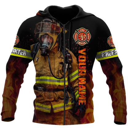 3D All Over Printed Firefighter  Unisex Shirts Custom Name XT